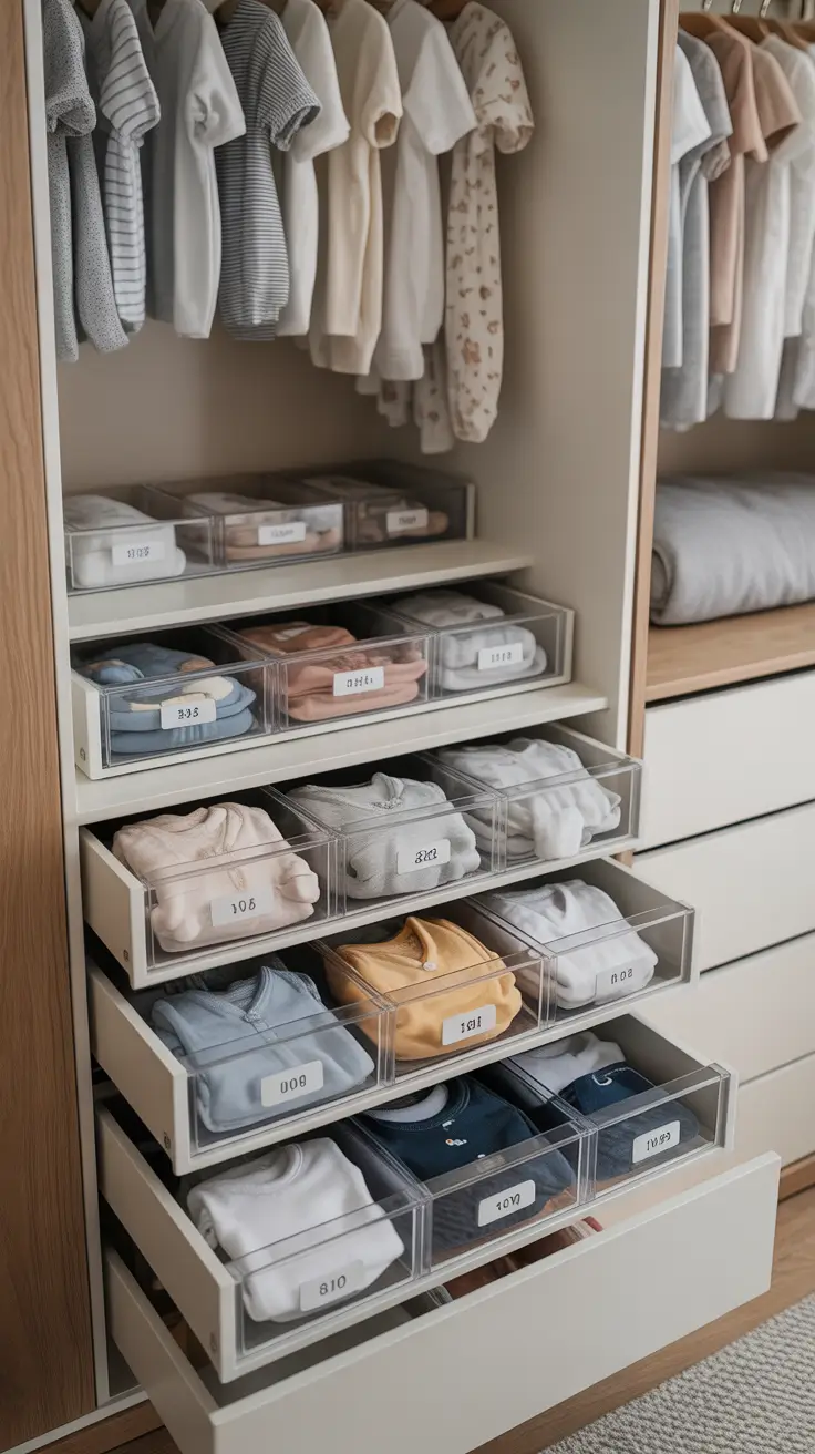 nursery remodel ideas 2026 18 — Nursery Remodel Ideas With Drawer Dividers And Baby Clothing Organization