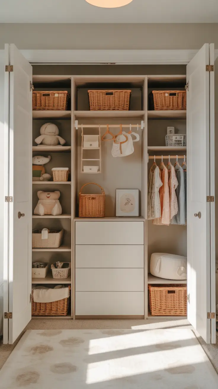 nursery remodel ideas 2026 19 — Nursery Remodel Ideas With A Closet Layout That Keeps Everything Visible