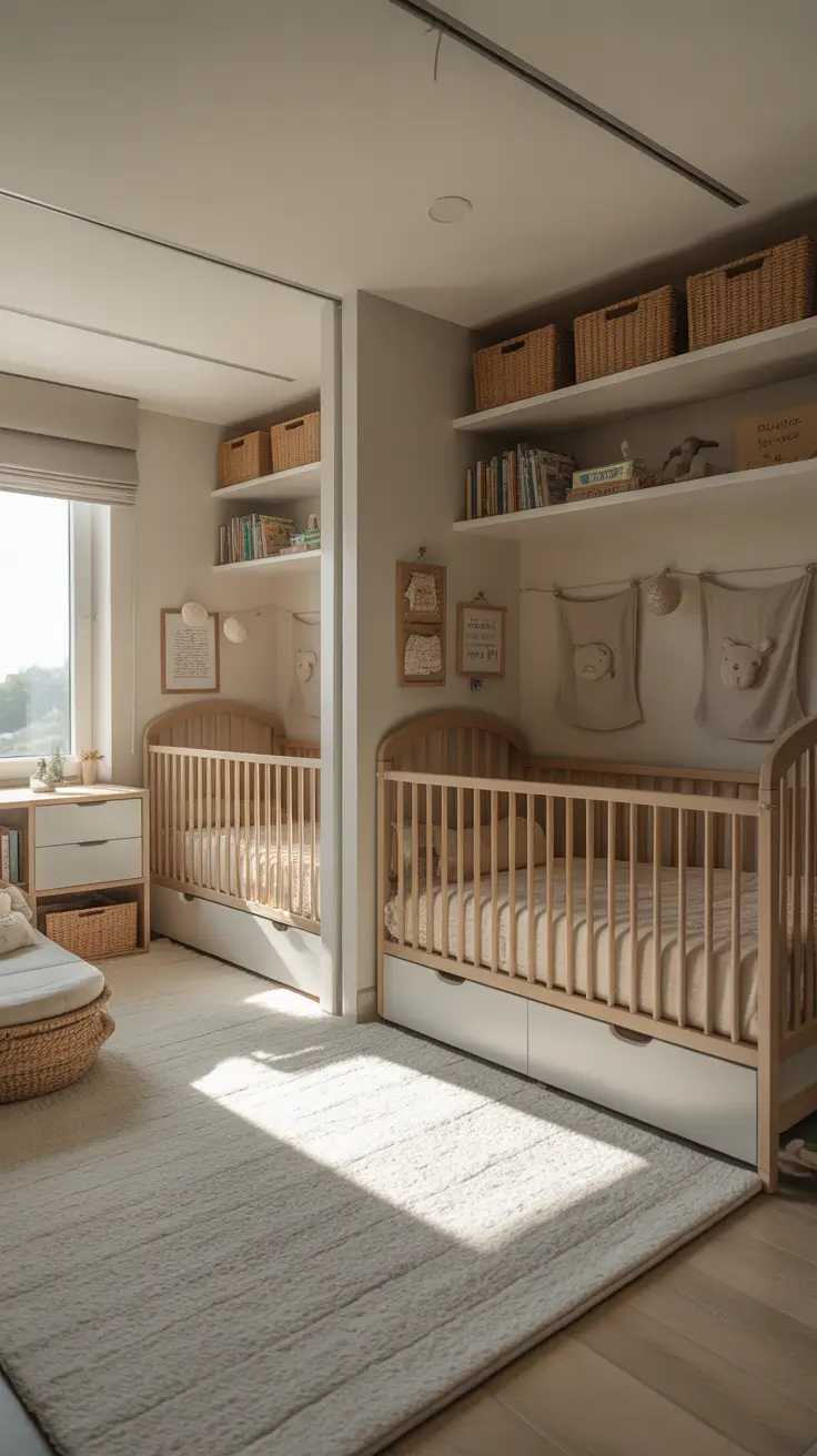 nursery remodel ideas 2026 25 — Nursery Remodel Ideas With A Shared Room Layout That Feels Cozy And Organized