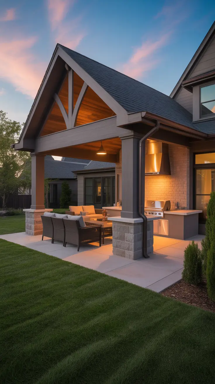 outdoor grill area ideas 2026 17 — Backyard Covered Patio And Bbq Outdoor Ideas Grill Area Fusion