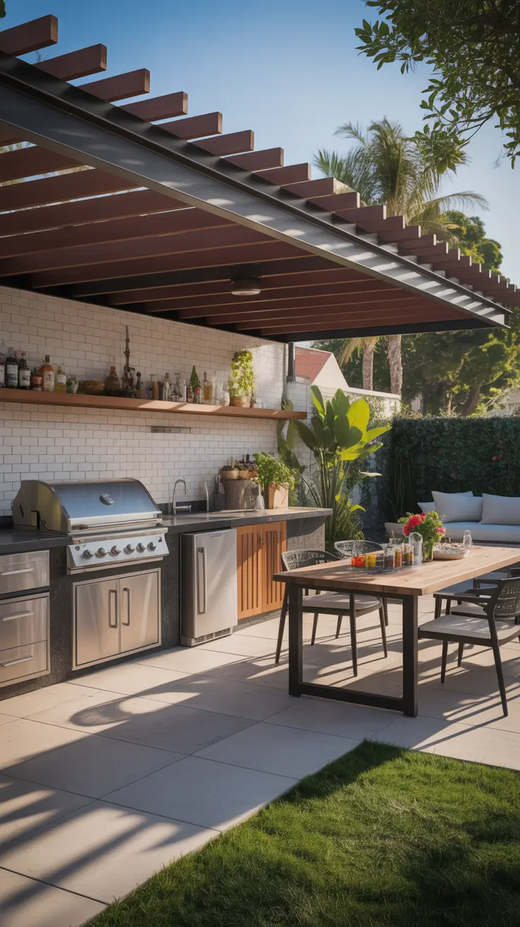 outdoor grill area ideas 2026 25 — L-Shaped Deck Outdoor Kitchen For Seamless Entertaining