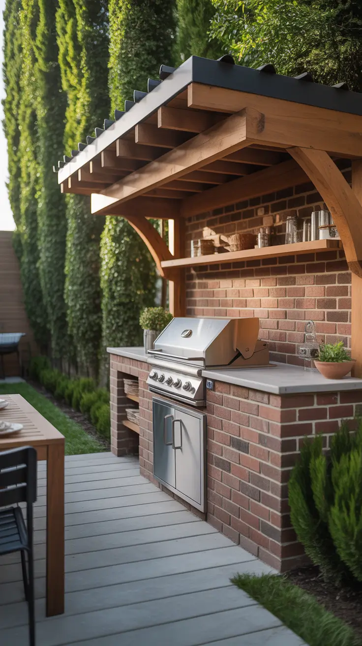 outdoor grill area ideas 2026 27 — Mediterranean-Inspired Covered Patio Bbq Station With Arched Details