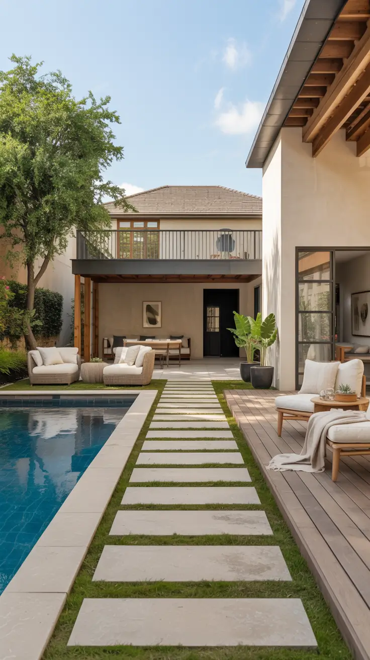 outdoor pool area 2026 Outdoor Pool Area Decorating Ideas With Texture And Layers