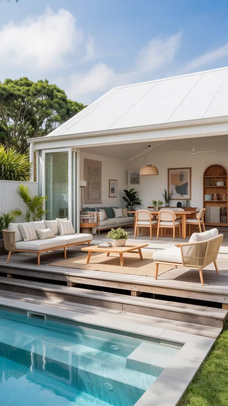 outdoor pool area 2026 Outdoor Pool Area With Covered Lounge For All-Day Comfort