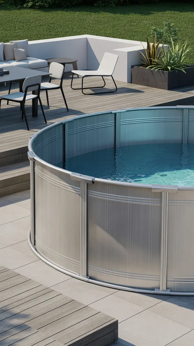 outdoor pool area above ground 2026 Outdoor Pool Area Above Ground Metal Pool Styling