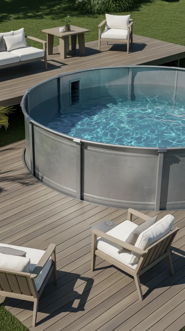 outdoor pool area above ground 2026 Outdoor Pool Area Above Ground Metal Pool Styling