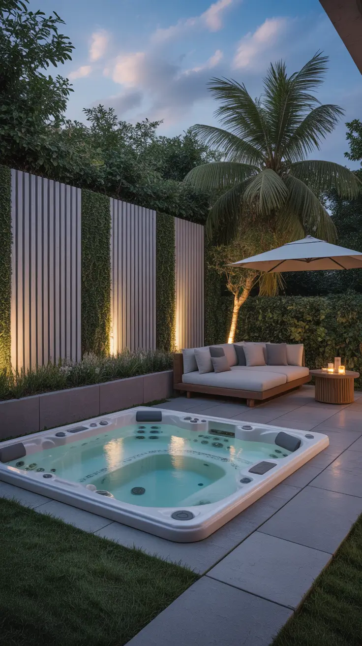 outdoor spa ideas 2026 Outdoor Spa Ideas With Privacy Screens And Green Walls
