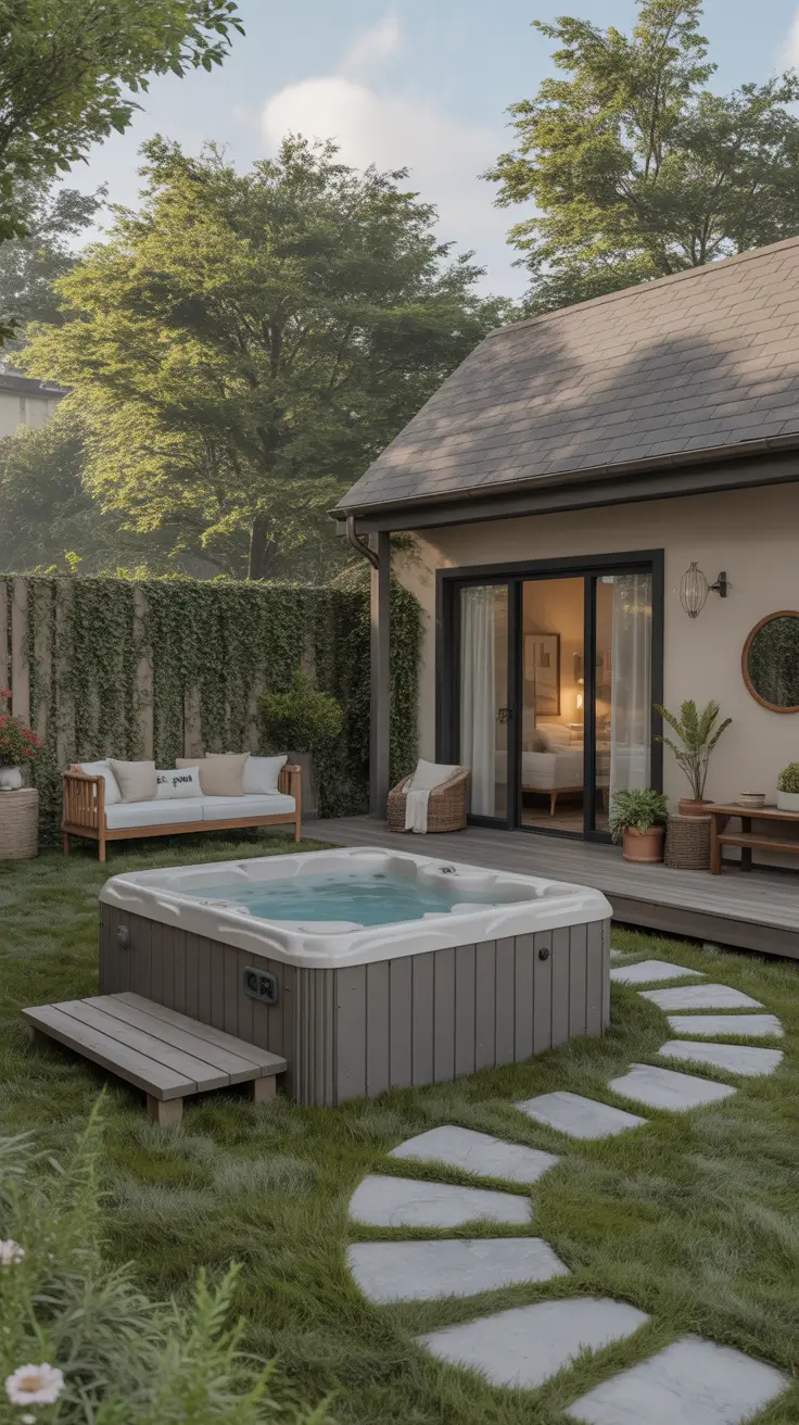 outdoor spa ideas 2026 Courtyard Outdoor Spa Ideas With Balanced Symmetry