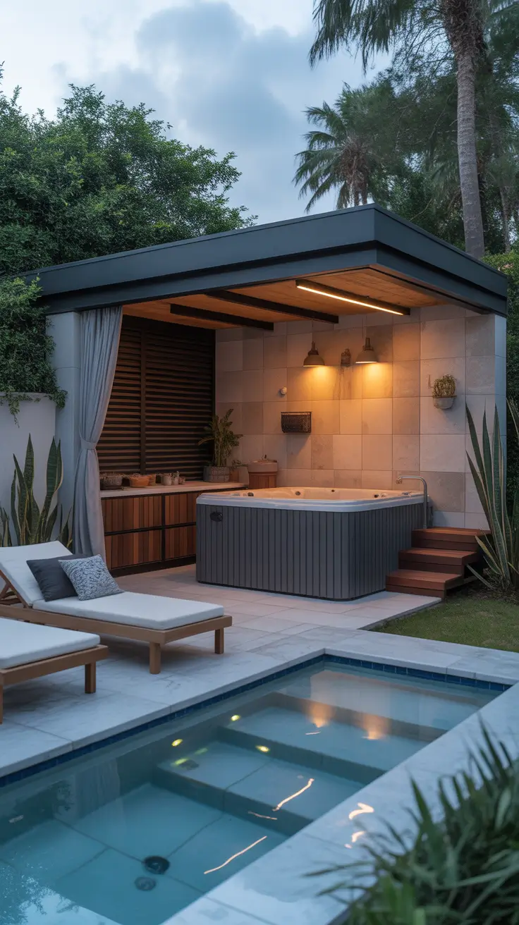 outdoor spa ideas 2026 Outdoor Spa Ideas With Covered Decks And Cozy Seating