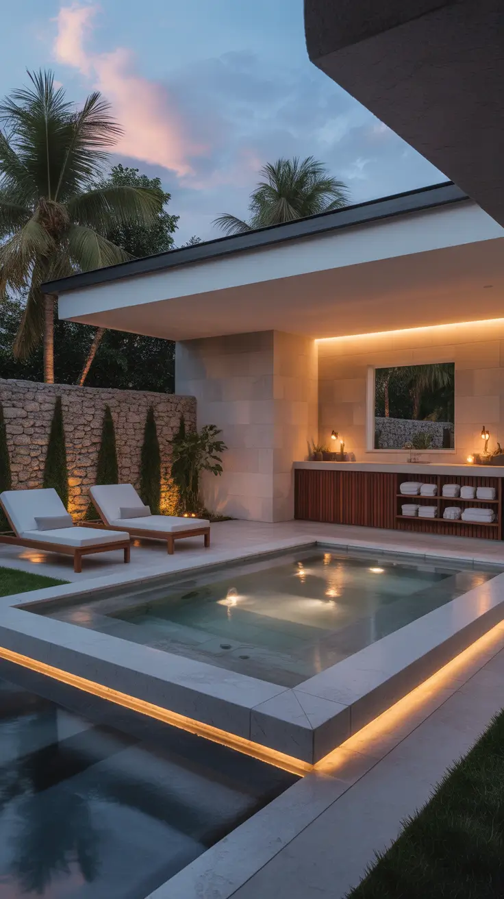 outdoor spa ideas 2026 Outdoor Home Spa Ideas Inspired By Luxury Wellness Spaces