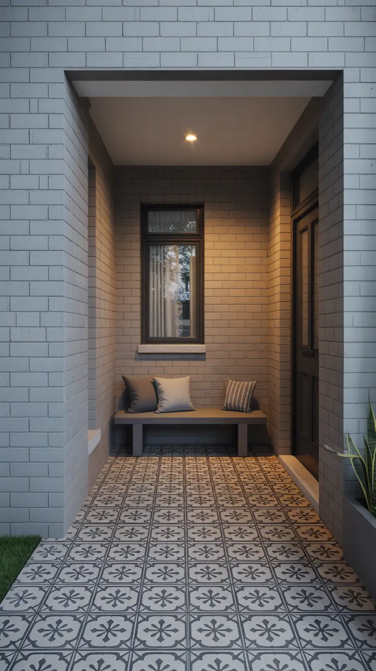 outdoor tiles for floor 2026 Design Front Porches Entrance With Statement Tiles