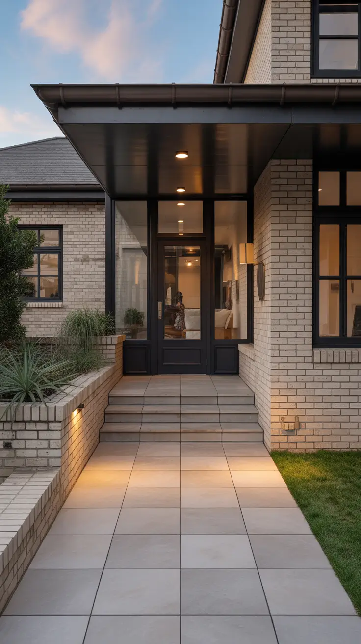 outdoor tiles for floor 2026 Modern Entrance Design With Outdoor Porcelain Tiles