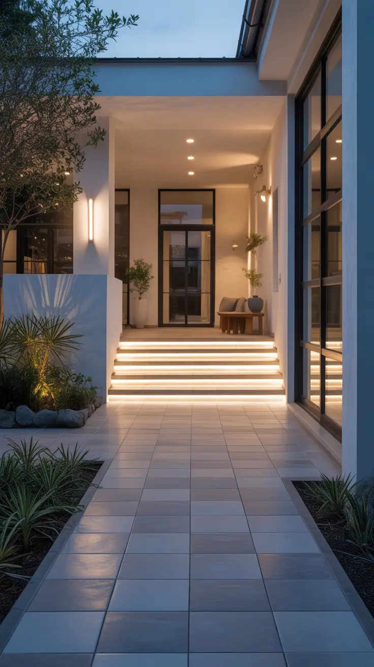 outdoor tiles for floor 2026 Modern Entrance Design With Outdoor Porcelain Tiles