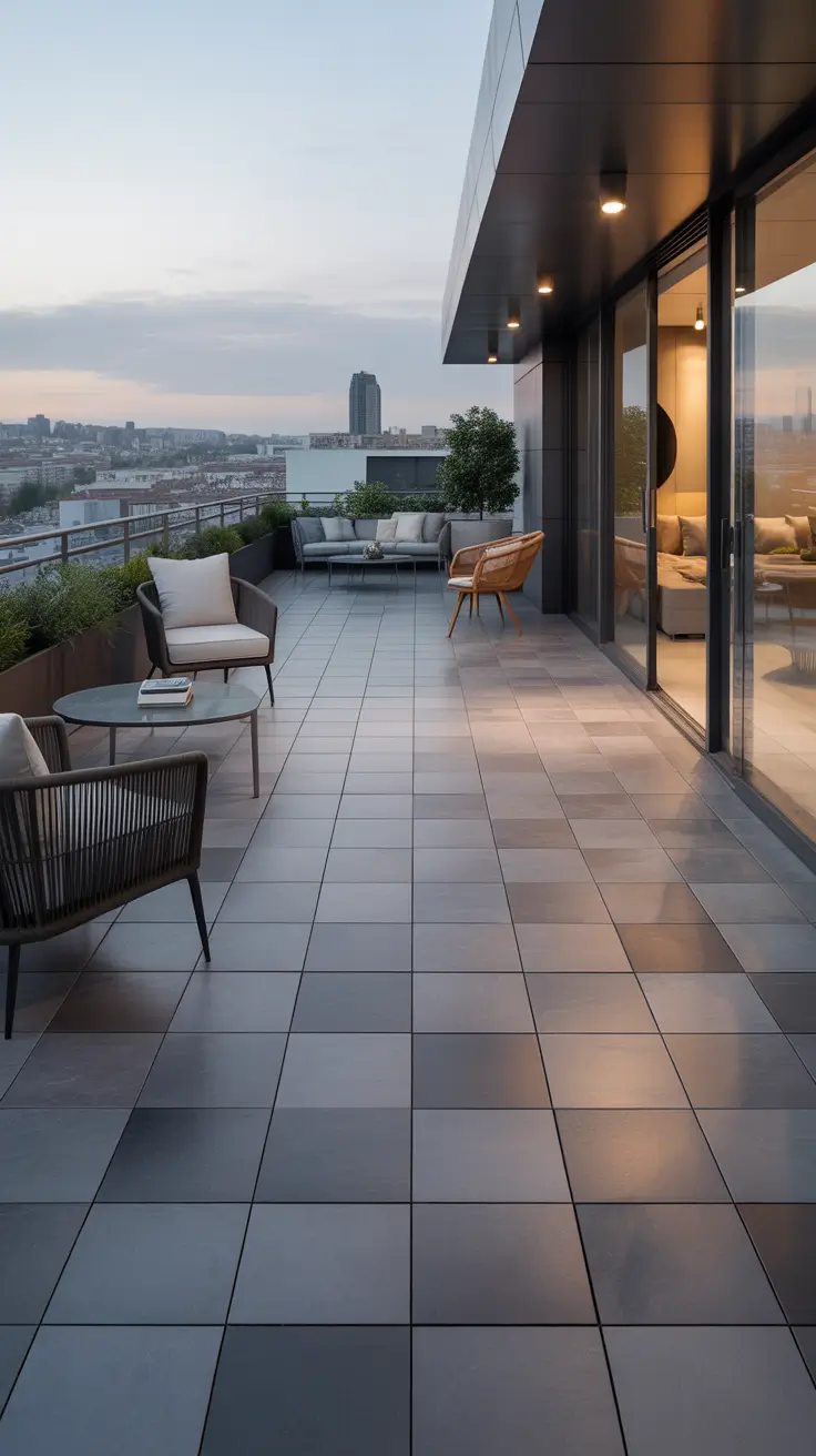 outdoor tiles for floor 2026 Rooftop Outdoor Tiles Floor For Evening Lounge Spaces