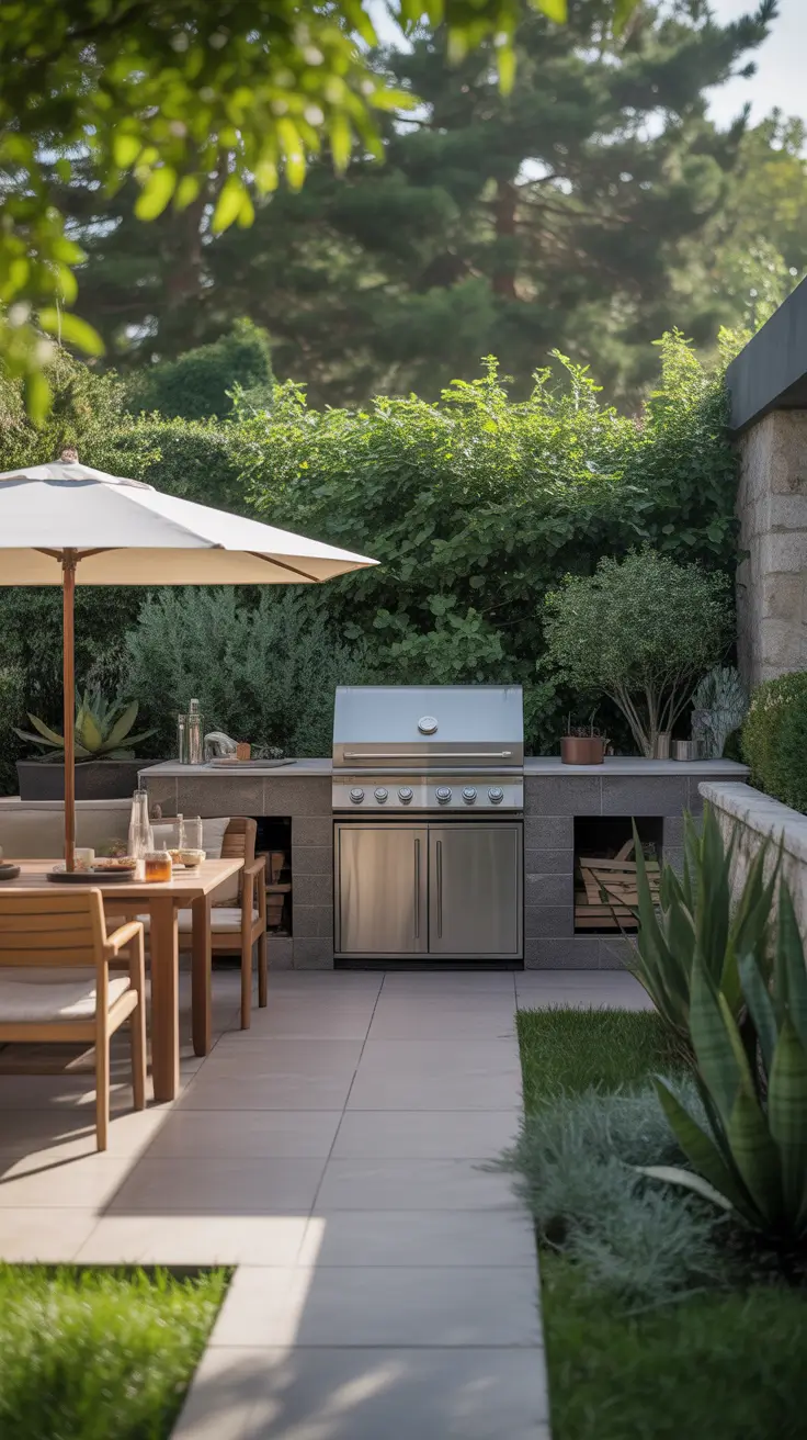 outside barbecue area ideas 2026 16 – Garden Outside Barbecue Area Ideas With Green Backdrops