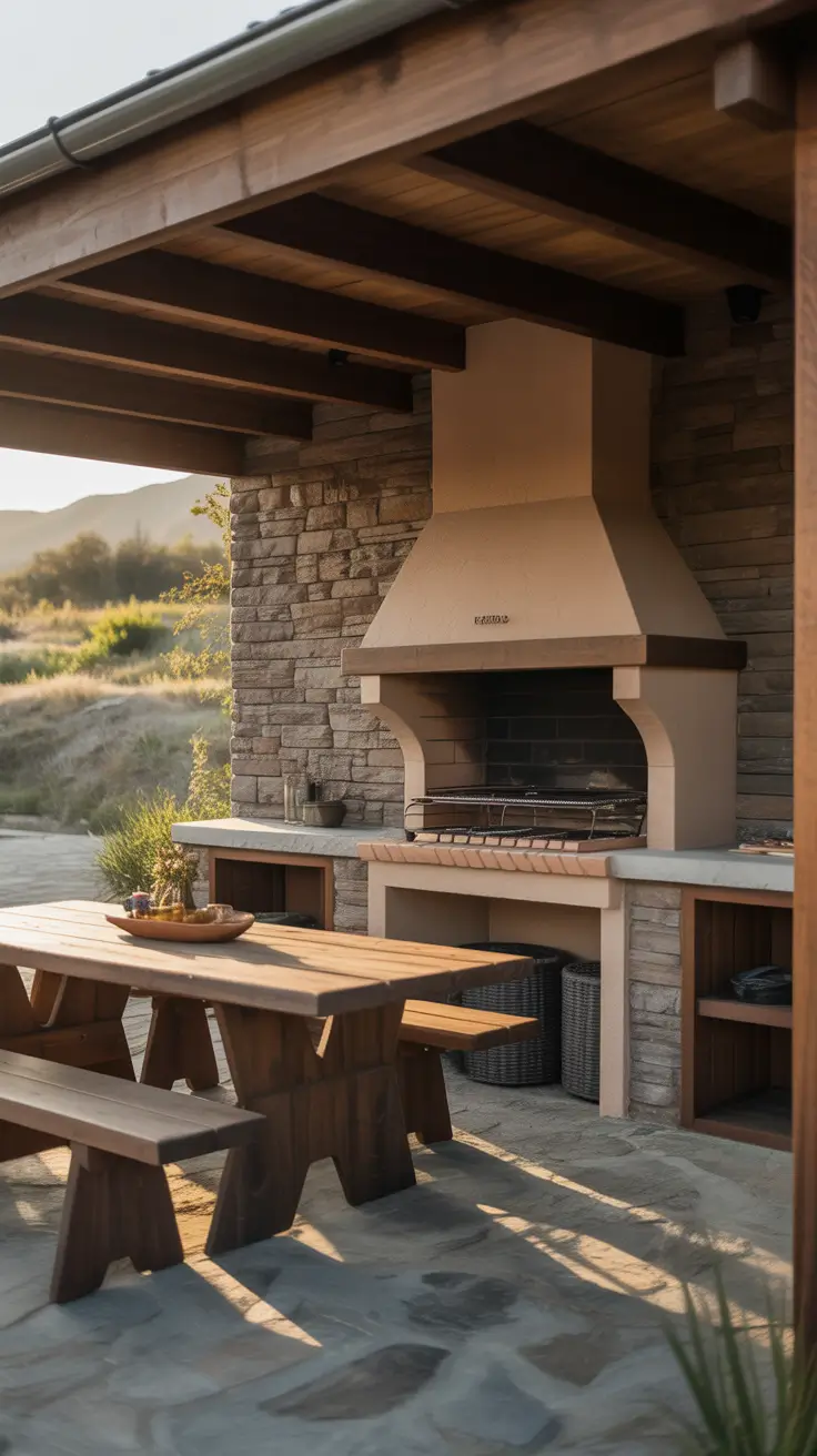 outside barbecue area ideas 2026 19 – Rustic Outside Barbecue Area Ideas With Stone Details