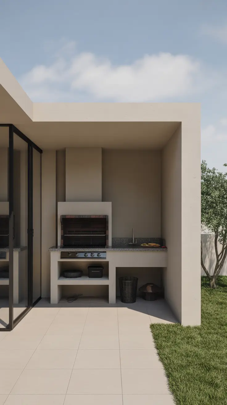 outside barbecue area ideas 2026 21 – Modern Covered Outside Barbecue Area Ideas With Ambient Lighting