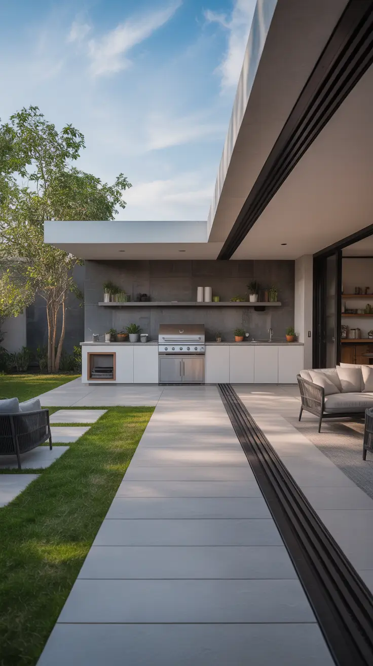 outside barbecue area ideas 2026 25 – Sleek Covered Outside Barbecue Area Ideas With Linear Design