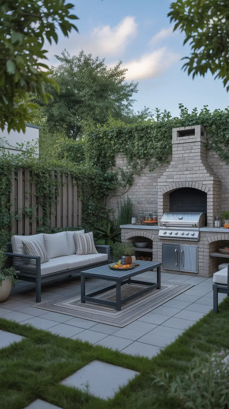 outside barbecue area ideas 2026 26 – Streamlined Modern Outside Barbecue Area Ideas With Open Shelving