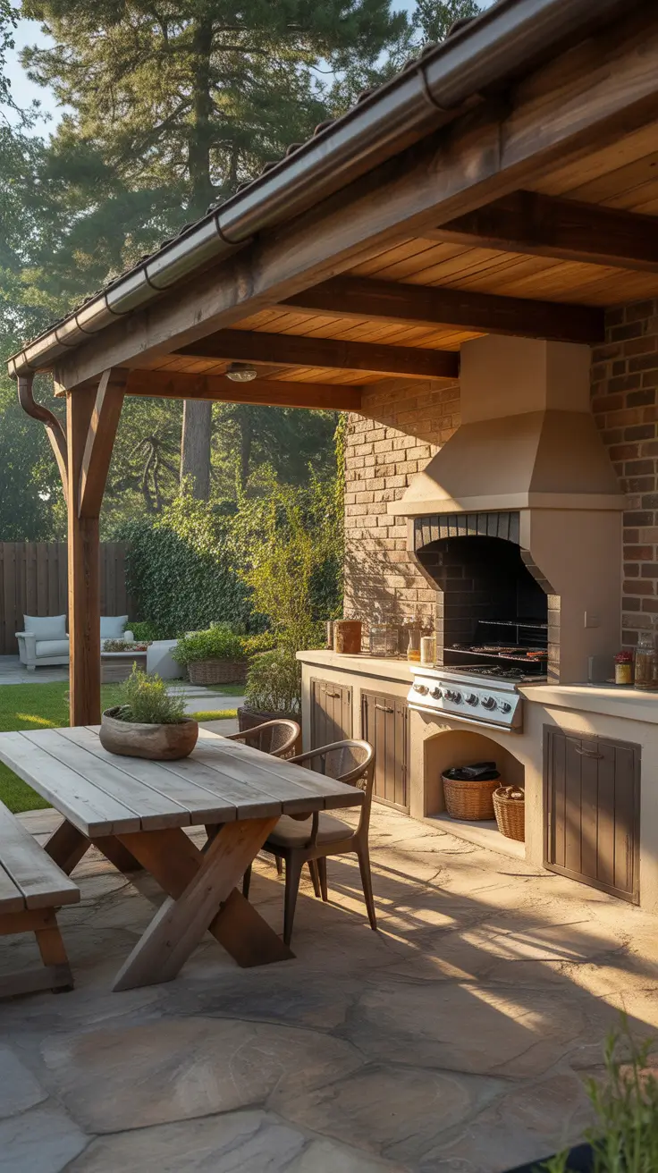 outside barbecue area ideas 2026 06 – Outside Barbecue Area Ideas Rustic With Warm Materials