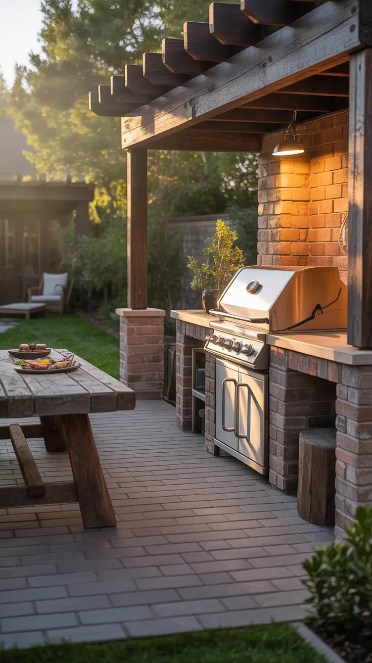 outside barbecue area ideas 2026 06 – Outside Barbecue Area Ideas Rustic With Warm Materials