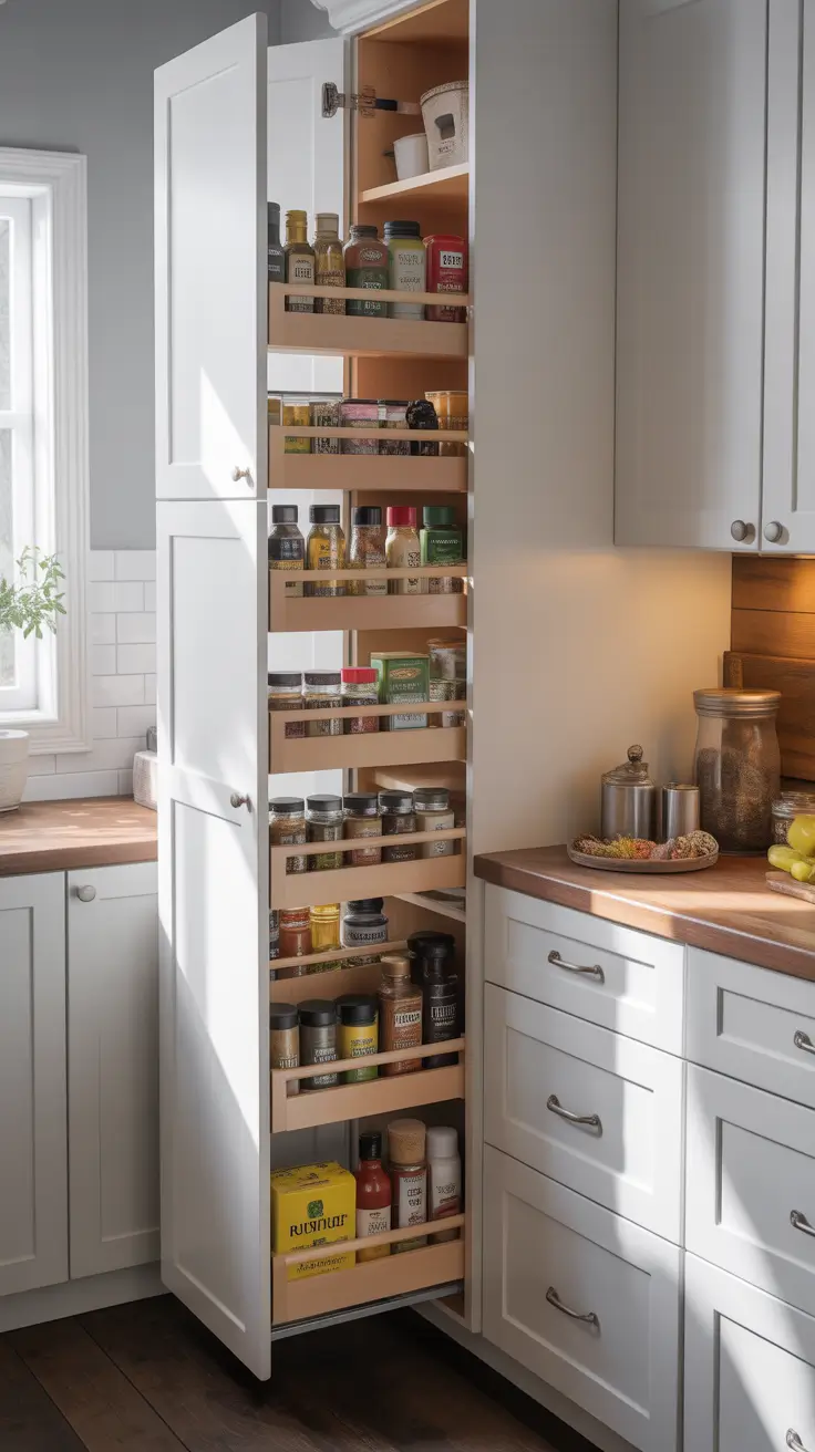 pantry remodel ideas 2026 Small Kitchen Pantry Remodel Ideas With Slim Pull-Out Shelves