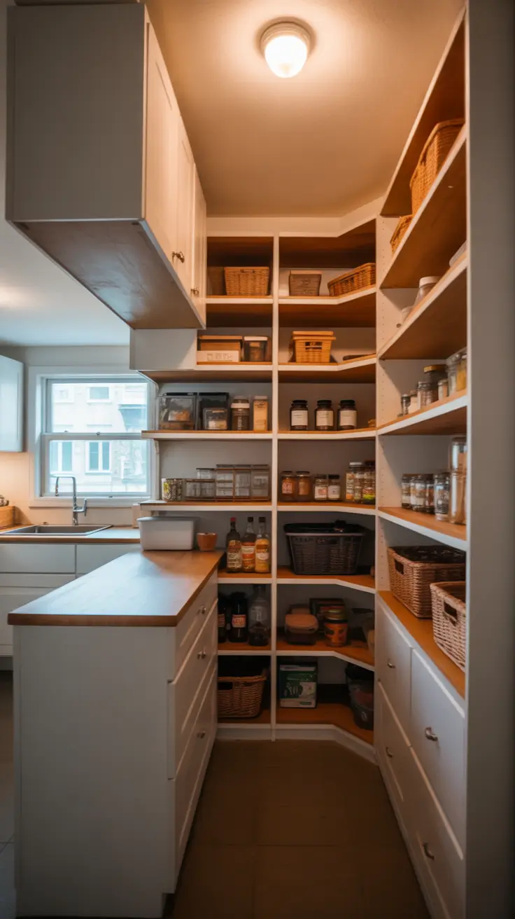 pantry remodel ideas 2026 Small Walk In Pantry Remodel Ideas With A U-Shaped Layout