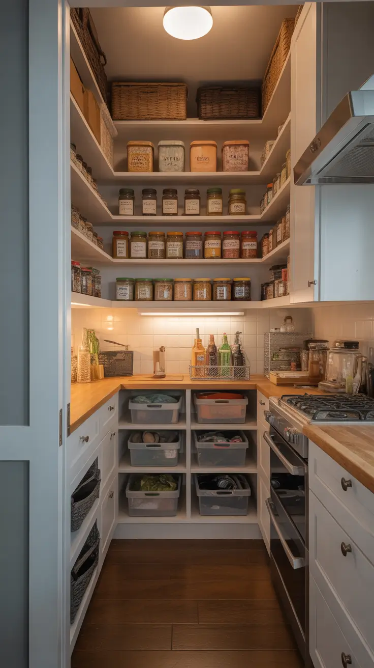 pantry remodel ideas 2026 Small Walk In Pantry Remodel Ideas With A U-Shaped Layout
