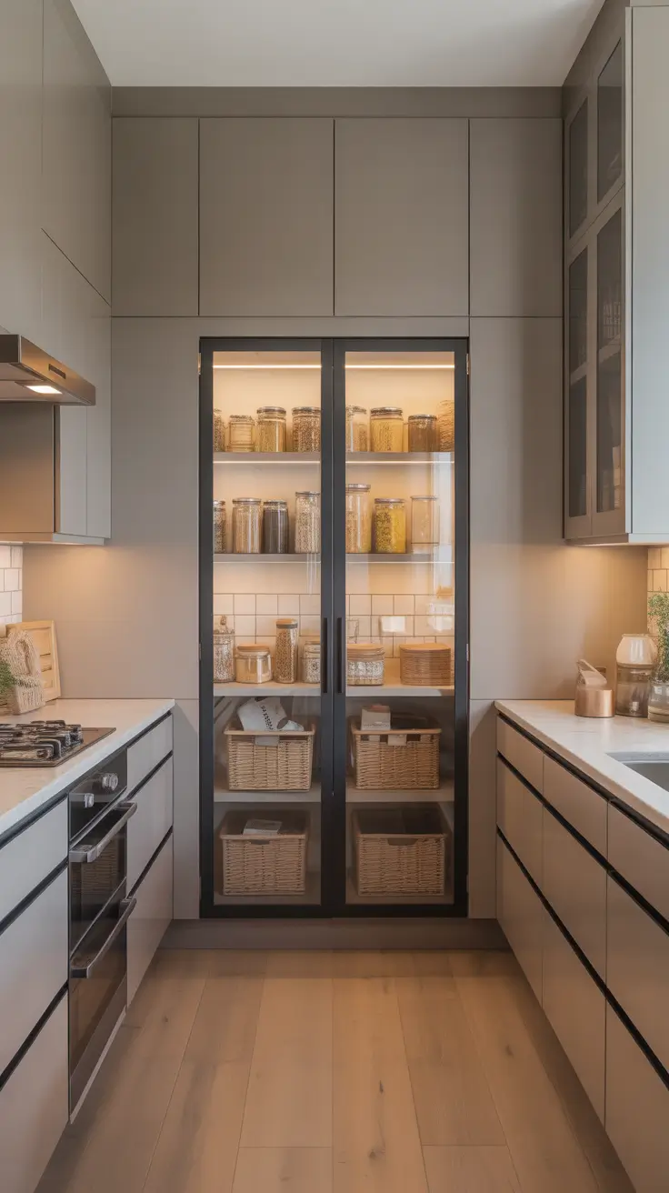 pantry remodel ideas 2026 Glass Door Pantry Cabinet Ideas That Look Modern And Clean