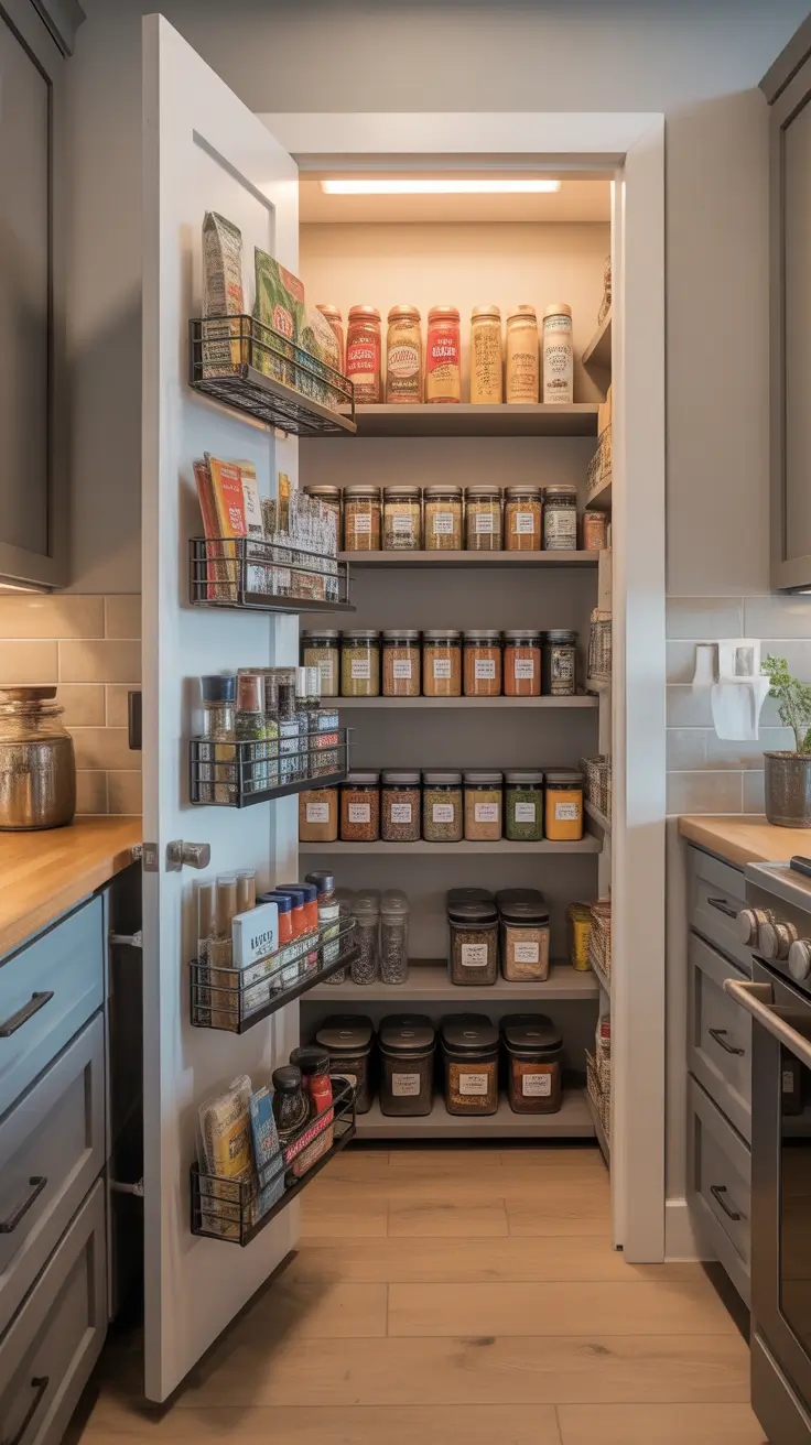 pantry remodel ideas 2026 Pantry Door Storage Ideas With Built-In Rack Shelving