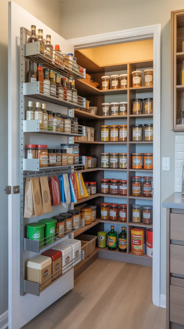 pantry remodel ideas 2026 Pantry Door Storage Ideas With Built-In Rack Shelving