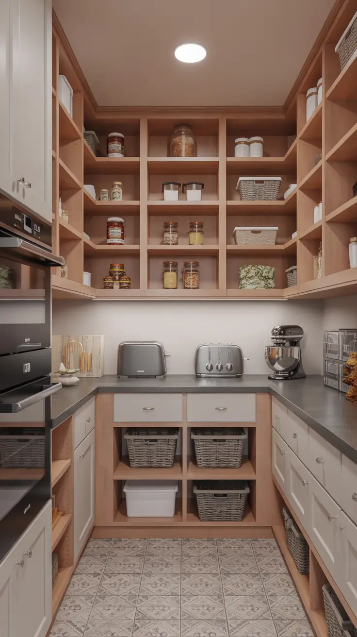 pantry remodel ideas 2026 Pantry Remodel Ideas With A Soft Neutral Built-In Baking Zone