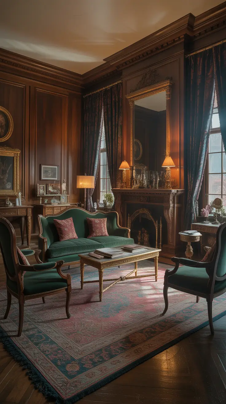 Parlor Room Ideas Victorian Interiors With Dark Wood And Velvet Touches