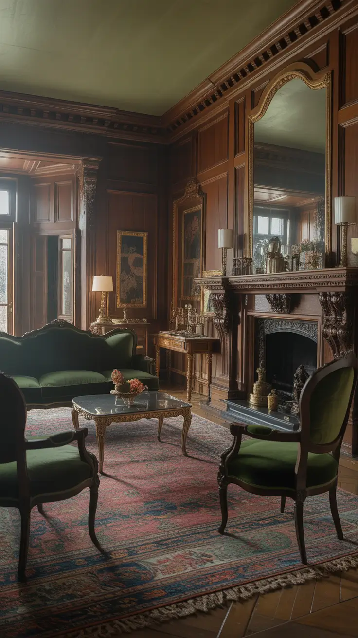 Parlor Room Ideas Victorian Interiors With Dark Wood And Velvet Touches