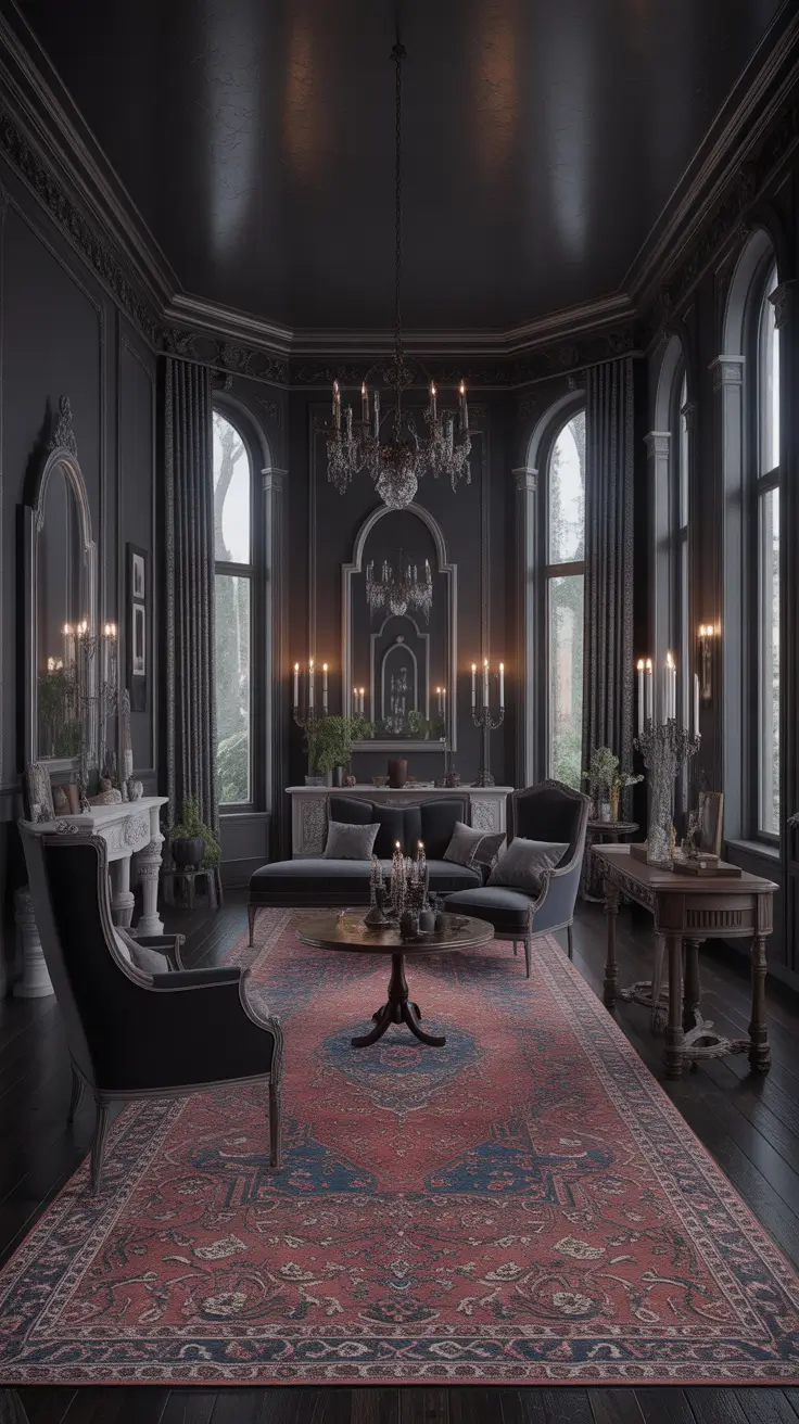 Gothic Parlor Room Decor Ideas With Dramatic Mood And Texture