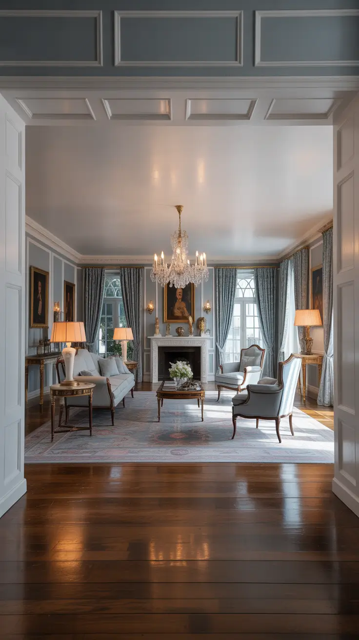 Formal Parlor Room Design With Elegant Symmetry And Classic Furniture