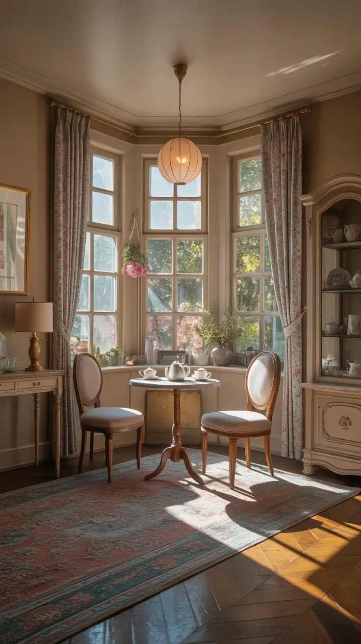 Tea Parlor Room Decor Ideas With Vintage China And Soft Florals