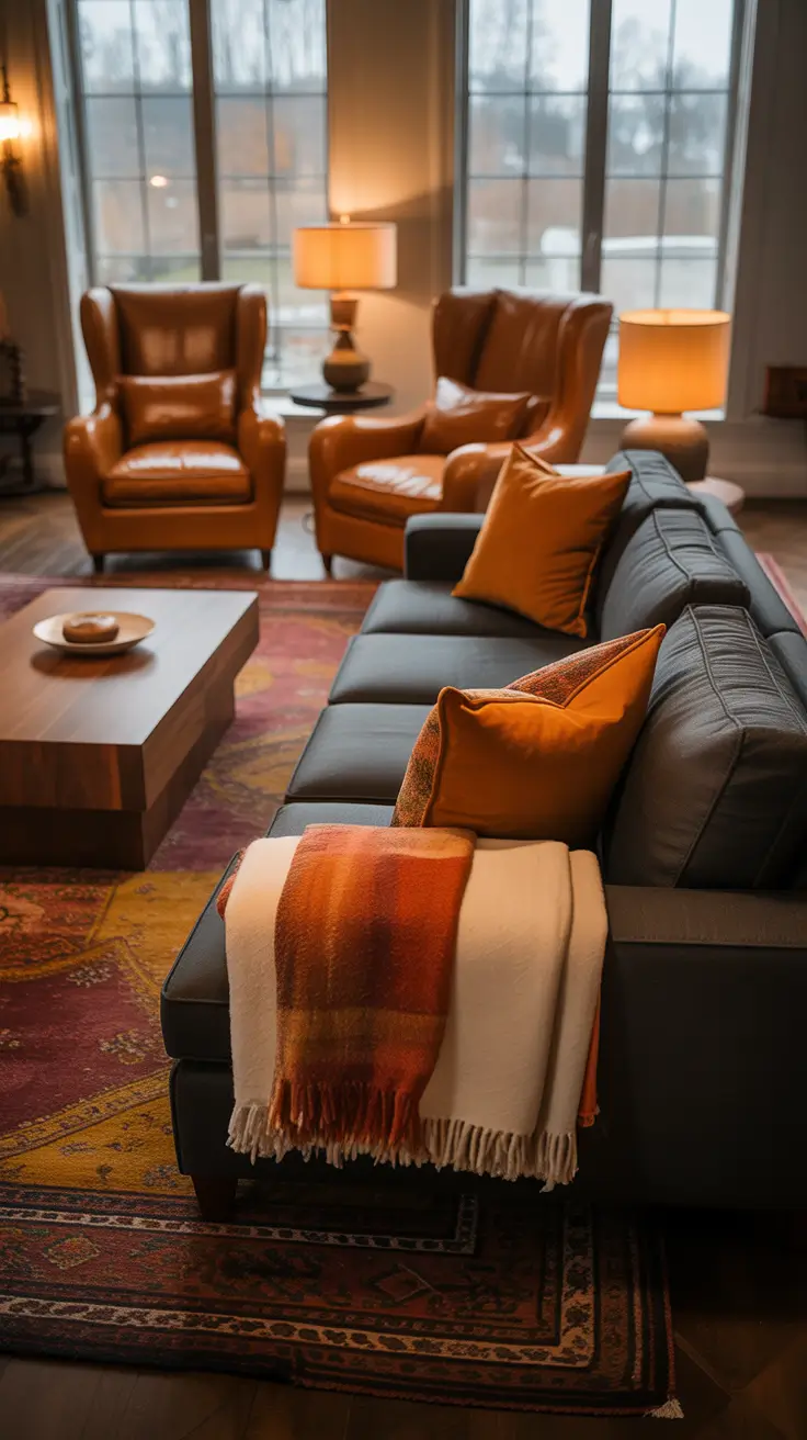 Formal Parlor Room Design With Black And Gold Entry Framing And Symmetry