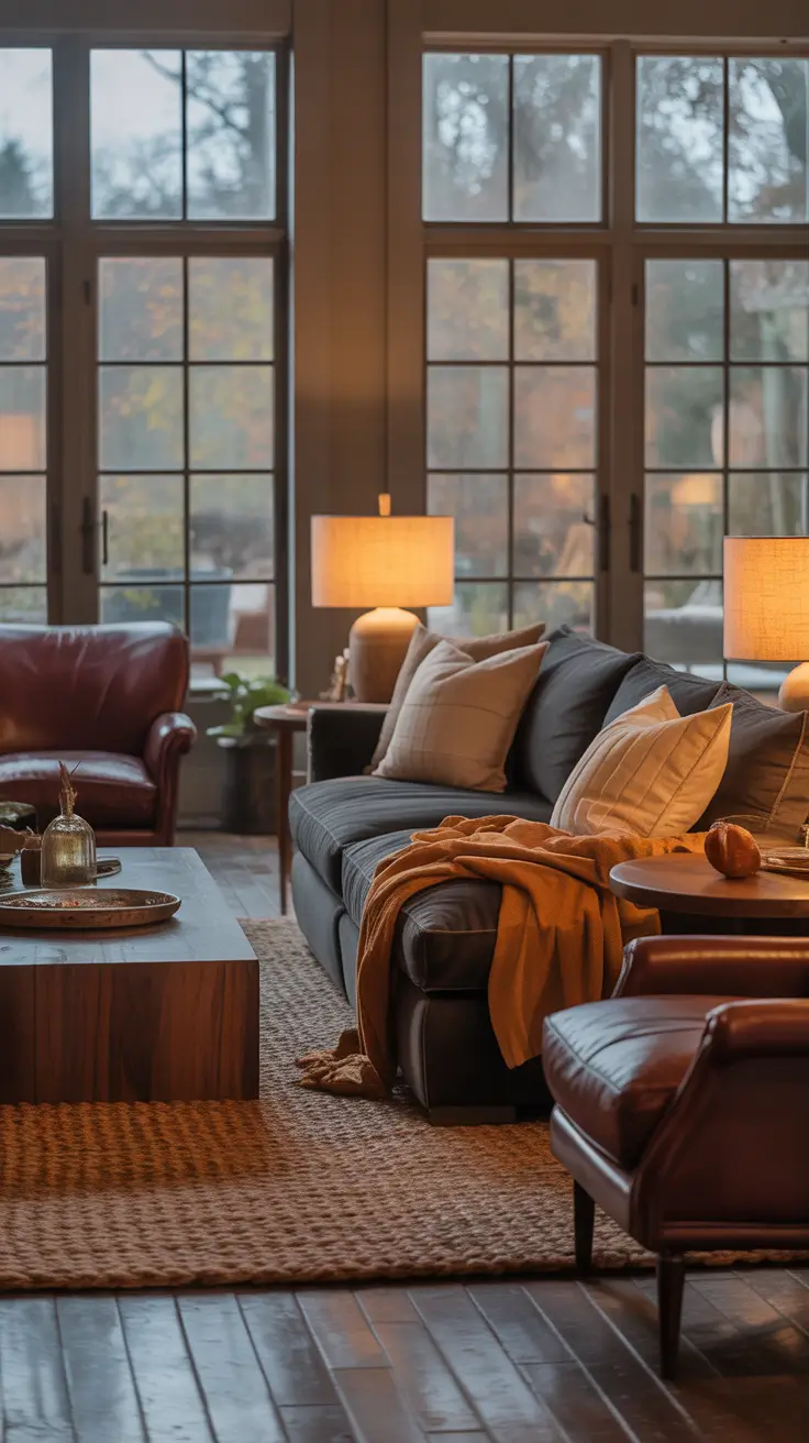 Formal Parlor Room Design With Black And Gold Entry Framing And Symmetry