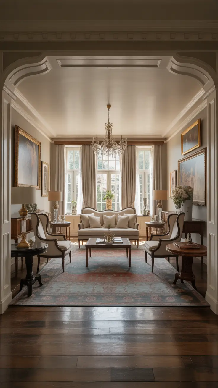 Parlor Room Ideas Furniture Arrangement With Symmetry And Statement Seating