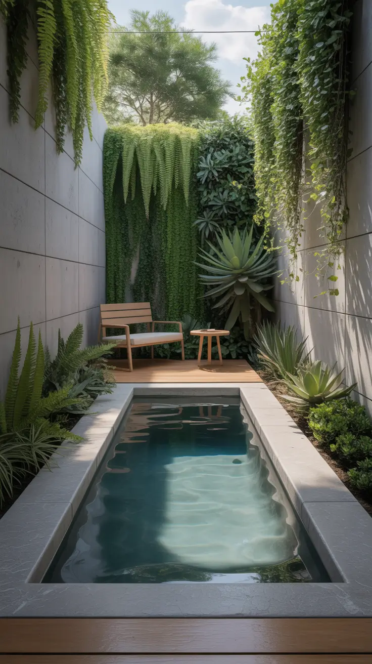 plunge pool ideas 2026 slim backyard pool design