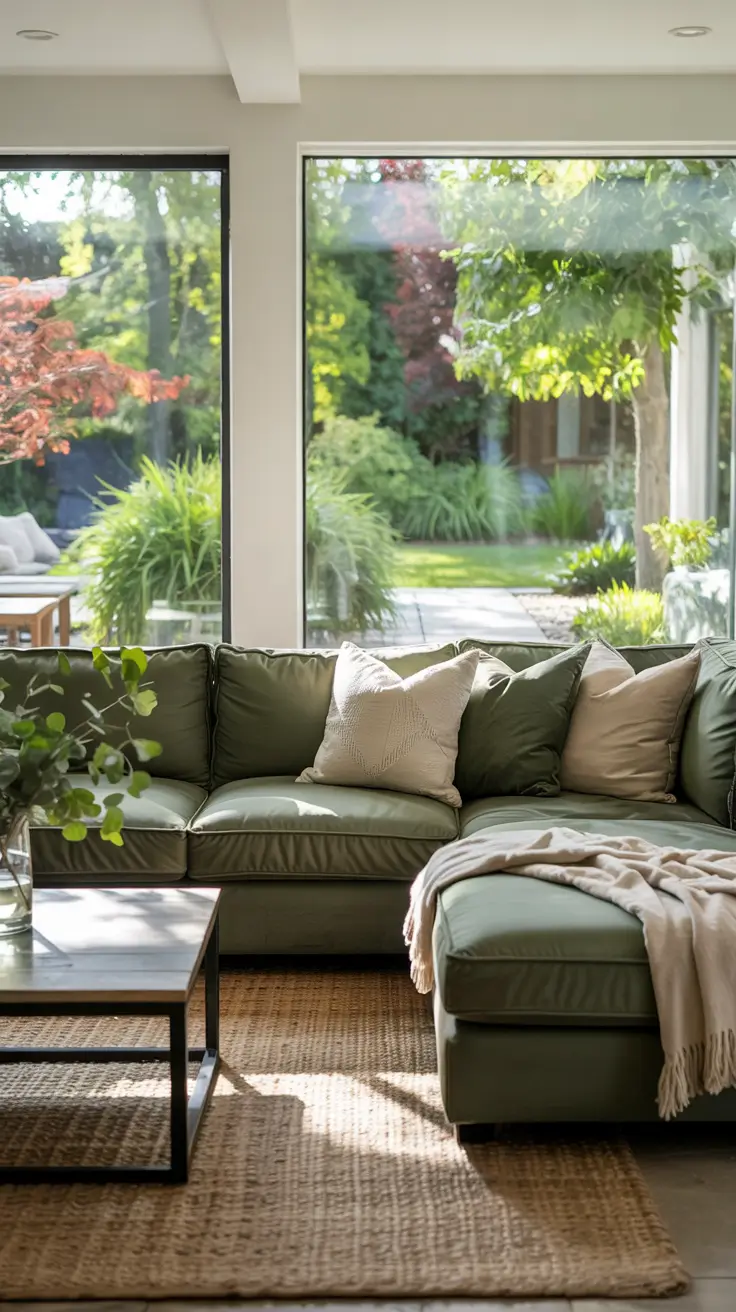 sectionals living room ideas 2026 Living Room Ideas With Sectionals Using Olive Green And Green Hues