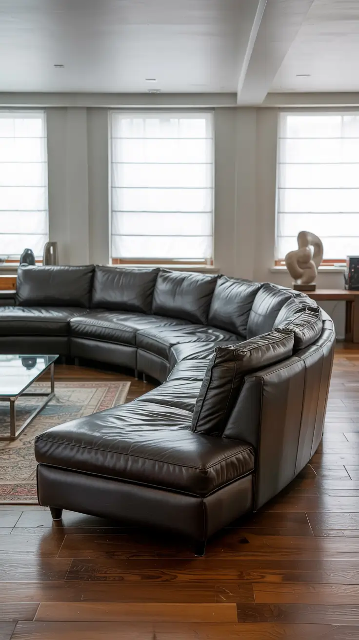 sectionals living room ideas 2026 Leather Living Room Sectionals Ideas With Dark Gray Sophistication