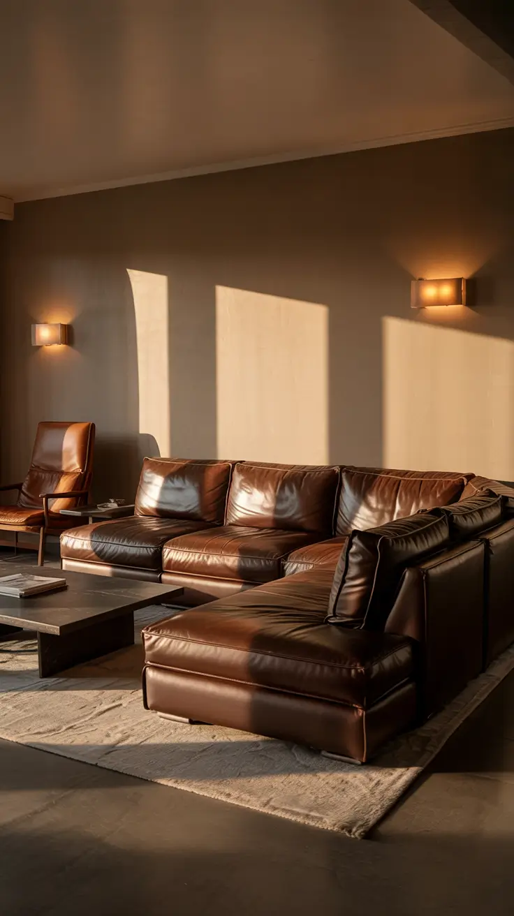 sectionals living room ideas 2026 Living Room Sectionals Ideas In Brown Leather And Chocolate Shades