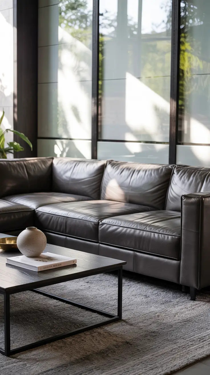 sectionals living room ideas 2026 Sofa Sectionals In Living Room Ideas Using Grey Leather Elegance