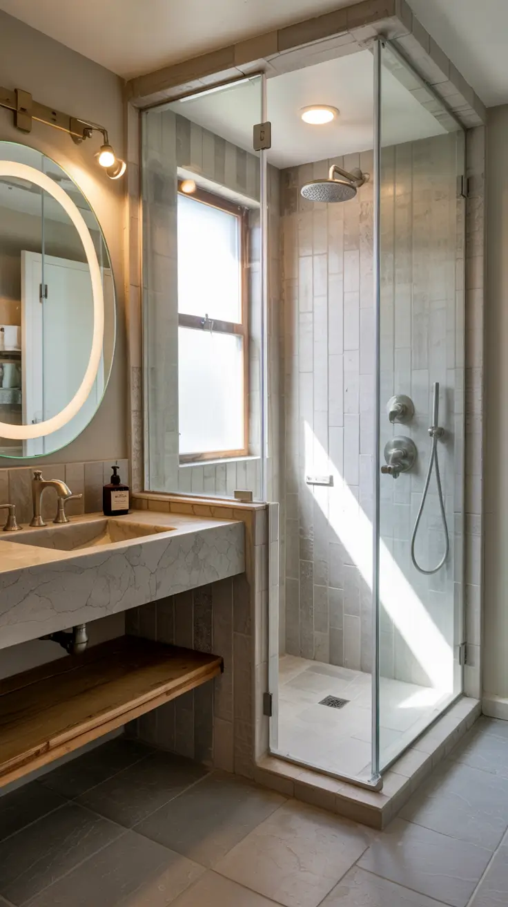 shower remodel ideas 2026 21 – Small Bathroom Shower Remodel Ideas With Vertical Tile Layout