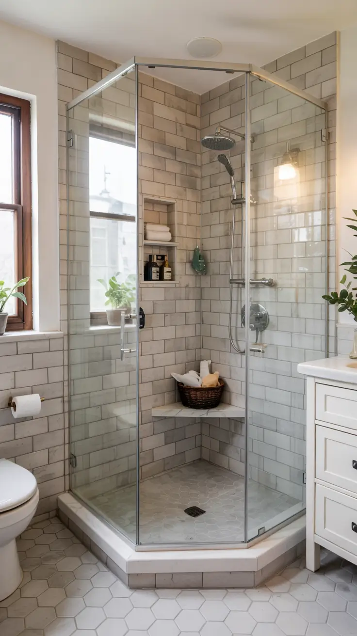 shower remodel ideas 2026 24 – Small Bathroom Shower Remodel Ideas With Corner Enclosure