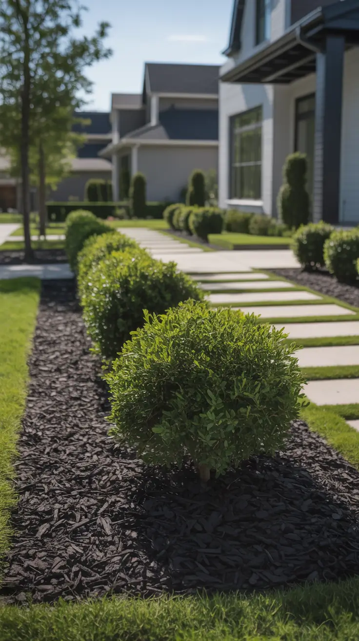 simple landscaping front yard 2026 Simple Landscaping Front Yard With Repeating Shrubs And Modern Lines