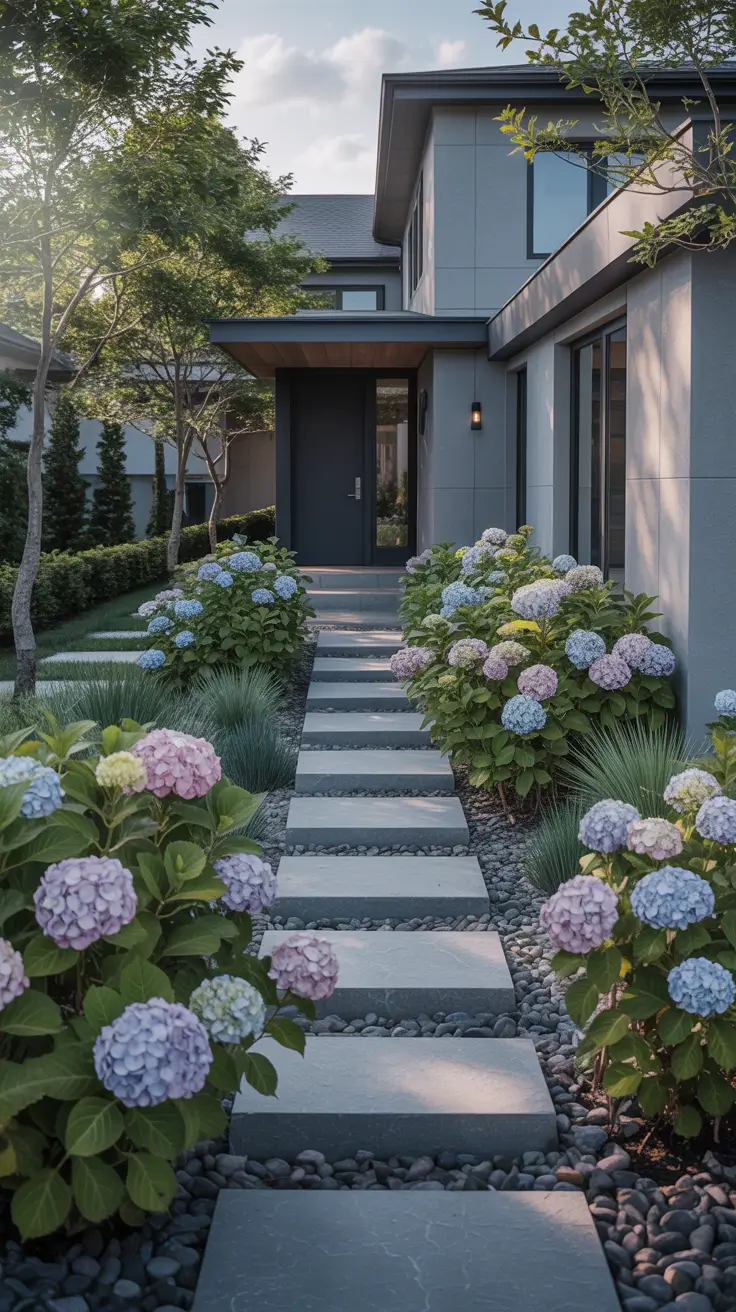 simple landscaping front yard 2026 Simple Landscaping Front Yard Hydrangea Beds For Soft Color