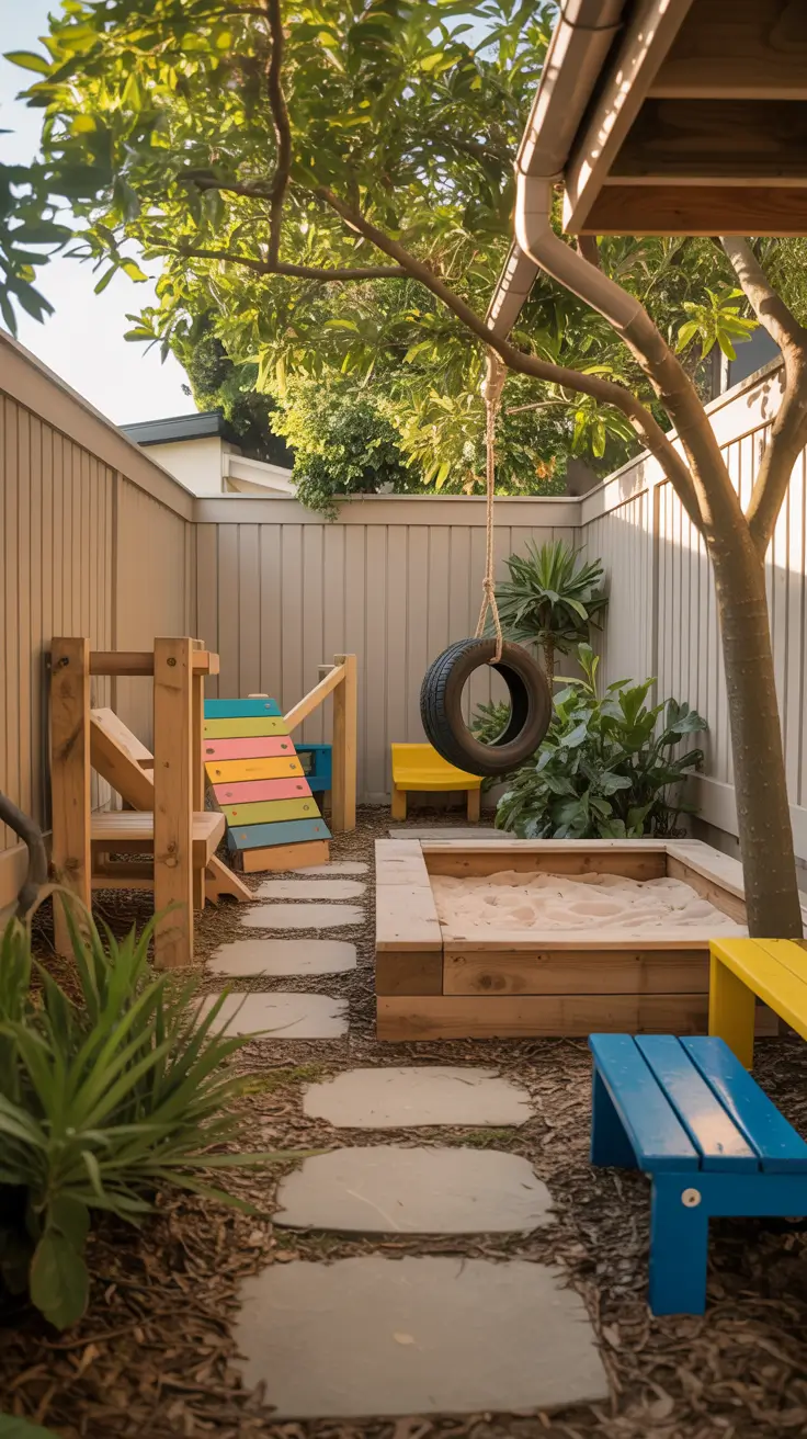 small backyard ideas for kids 2026 Small Backyard Ideas For Kids With Tree Shade And Tire Swings